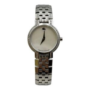 Ladies Movado Diamond bezel MOP dial wrist watch swiss made 84.a1.1845 25mm